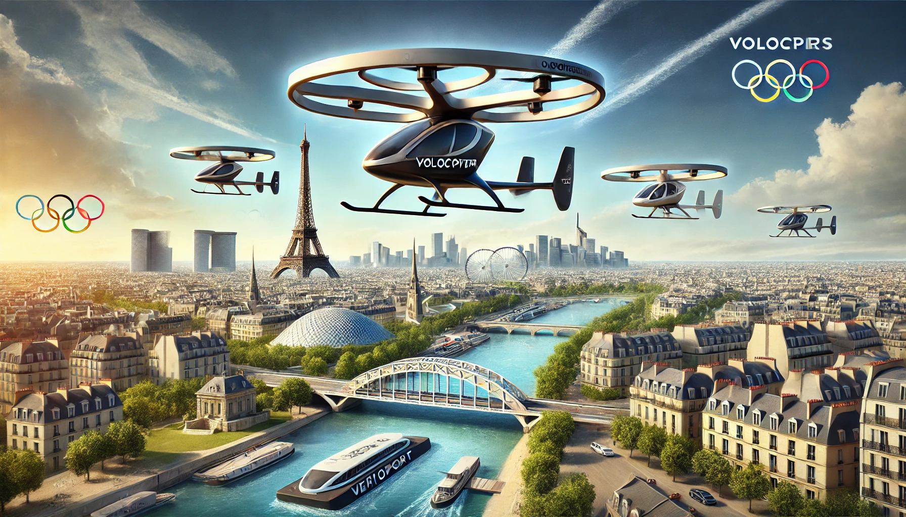 Taxis Aériens Volocopter à Paris sans Passagers pour les JO 2024